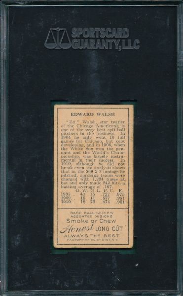 1911 T205 Walsh Honest Long Cut SGC 35