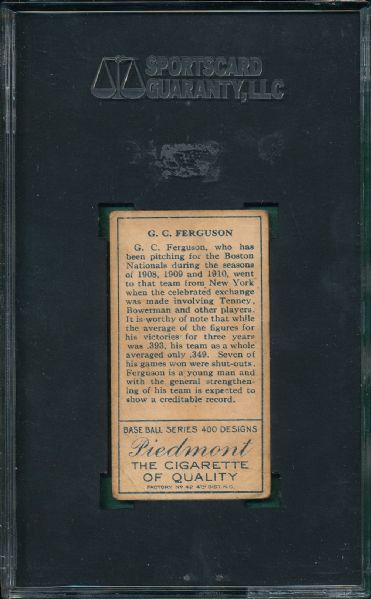 1911 T205 Ferguson Piedmont Cigarettes SGC 40 