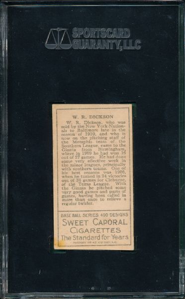 1911 T205 Dickson Sweet Caporal Cigarettes SGC 50