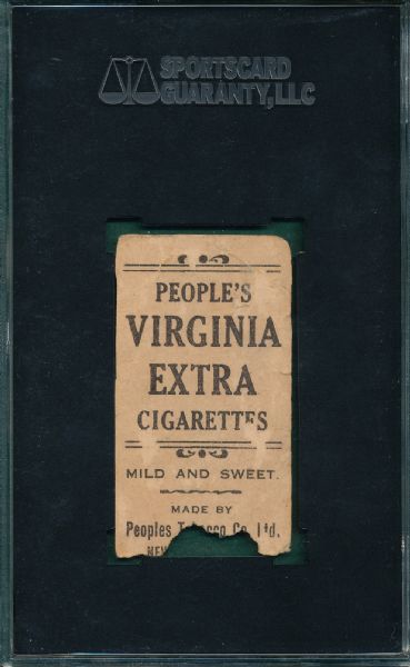 1911-16 T216 Larry Doyle, Throwing, Virginia Extras Cigarettes SGC Authentic