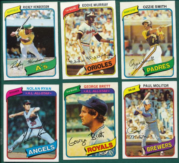 1980 Topps Complete Set W/ Rickey Henderson Rookie