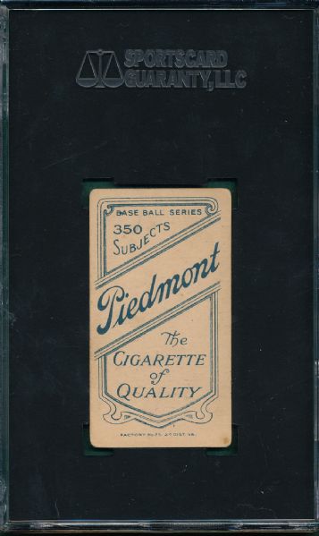 1909-1911 T206 Keeler, Batting, Piedmont Cigarettes SGC 60