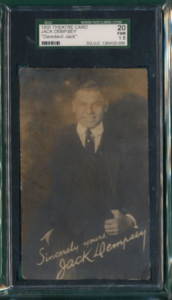 1920 Theatre Card Jack Dempsey SGC 20