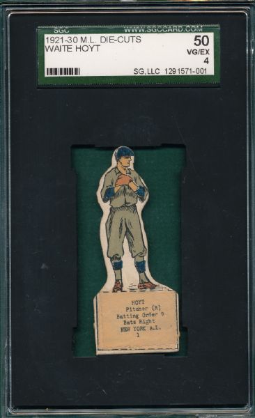 1921-30 M. L. Die-Cuts Waite Hoyt SGC 50