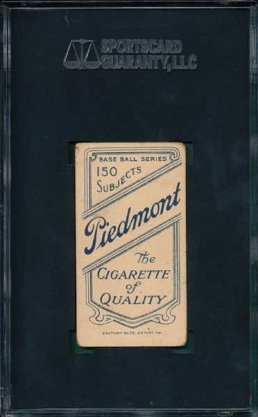 1909-1911 T206 Jones, Fielder, Portrait, Piedmont Cigarettes SGC 40