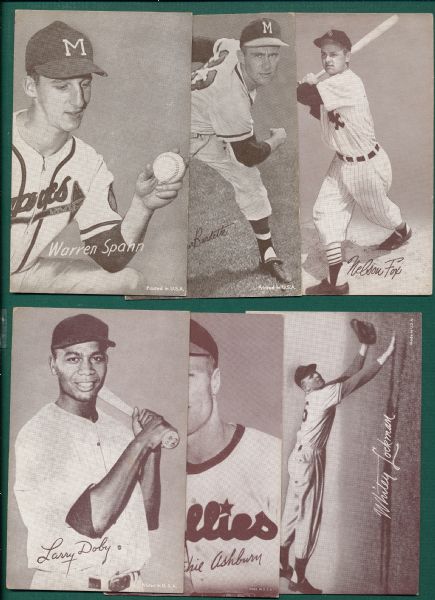 1947-66 Exhibits Lot of (7) W/ Spahn