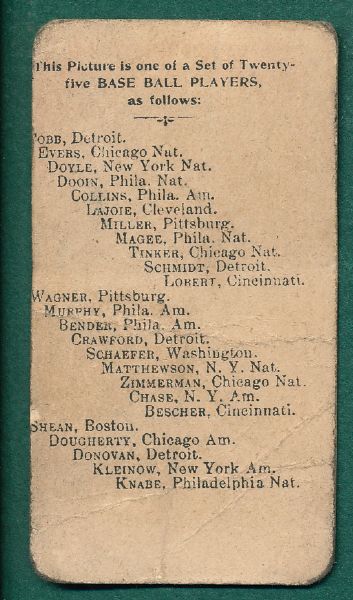 1908 E102 Dots Miller, Batting, Set of 25 