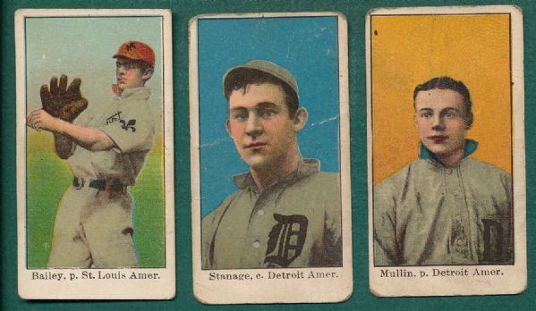 1909-11 E90-1 American Caramels (3) Card Lot W/ Bailey