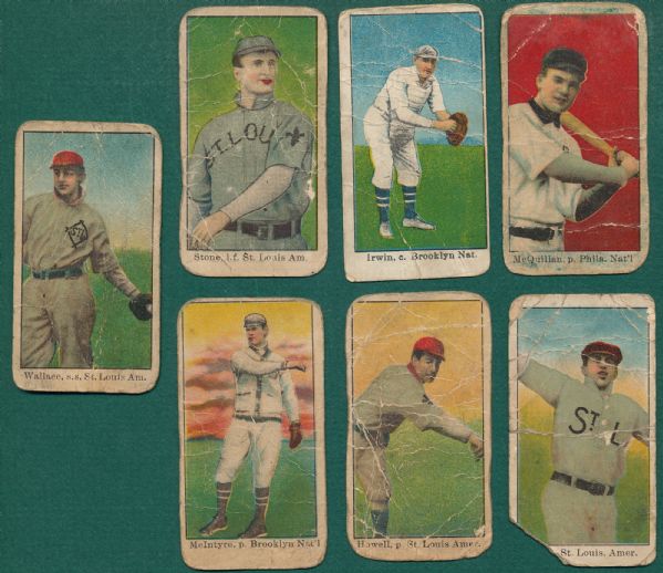 1909-11 E90-1 American Caramels (7) Card Lot W/ Wallace