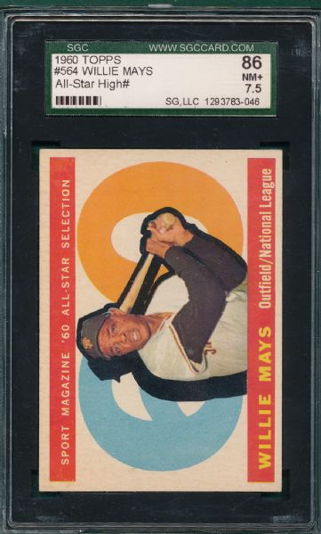1960 Topps #564 Willie Mays AS SGC 86 *High #*
