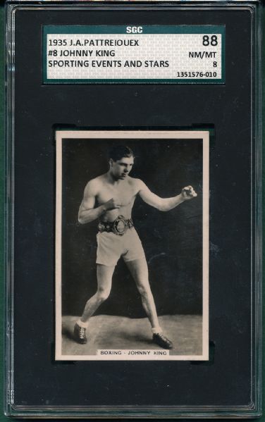1936 Pattrieoux Tobacco Boxer Johnny King SGC 88