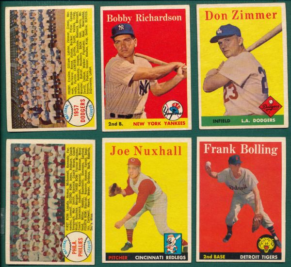 1958 Topps Lot of (100) W/ Dodgers Team