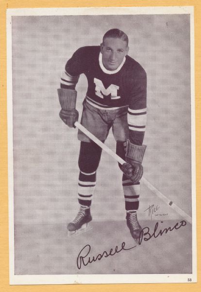 1935-40 Crown Brand Hockey Photos Lot of (7) W/ Blinco