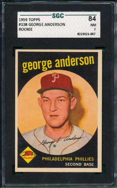 1959 Topps #338 George Sparky Anderson SGC 84 *Rookie*