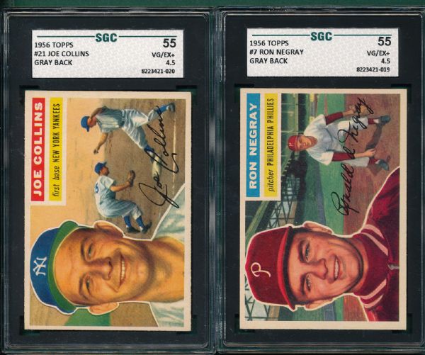 1956 Topps Lot of (5) W/ Boone SGC