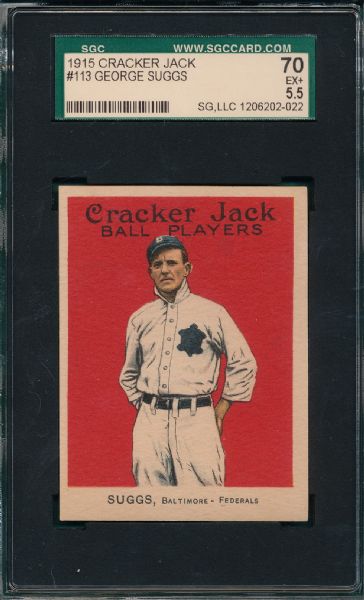 1915 Cracker Jack #113 George Suggs SGC 70 *Federal League*