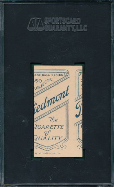 1909-1911 T206 Tannehill, Jesse Piedmont Cigarettes SGC 40 *Miscut*