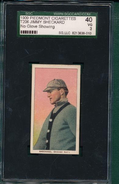 1909-1911 T206 Sheckard, No Glove, Piedmont Cigarettes SGC 40 