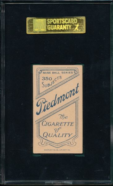 1909-1911 T206 Myers, Batting, Piedmont Cigarettes SGC 70 