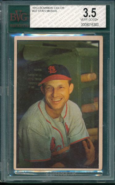 1953 Bowman Color #32 Stan Musial BVG 3.5