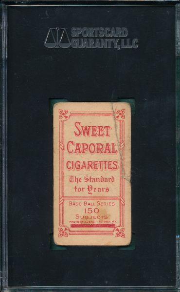 1909-1911 T206 Bresnahan, Portrait, Sweet Caporal 649 Cigarettes SGC 10