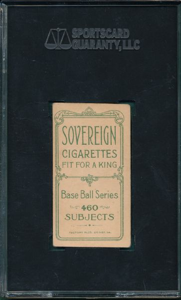 1909-1911 T206 Hummel Sovereign 460 Cigarettes SGC 40