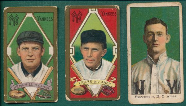 1911 T205 & E90-1 Lot of (3) New York Yankees