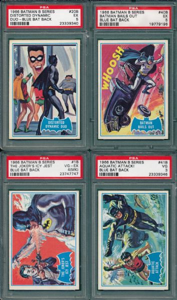 1966 Batman B, Blue Bat,  Series Lot of (8) PSA 