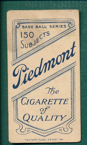 1909-1911 T206 Shipke Piedmont Cigarettes *Different Name on Top*