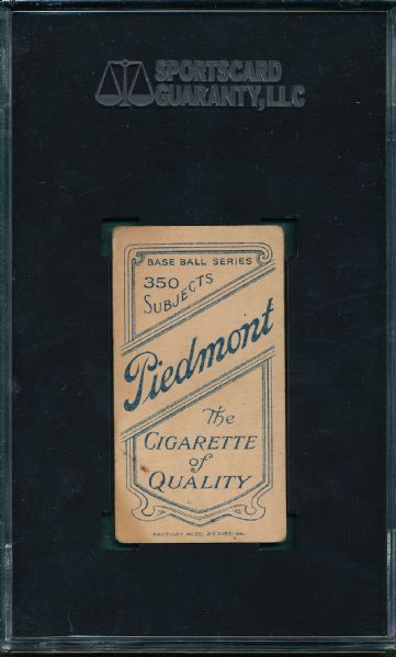 1909-1911 T206 Hooker Piedmont Cigarettes SGC 40 *Southern League*