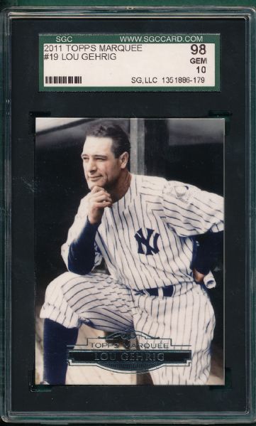 2011 Topps Marquee #19 Lou Gehrig SGC 98