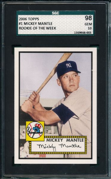 2006 Topps #1 Mickey Mantle SGC 98