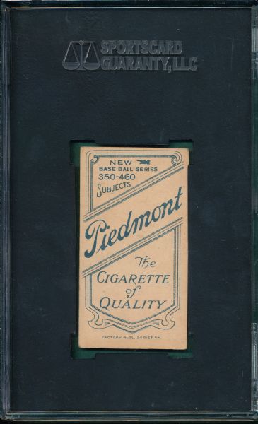 1909-1911 T206 Jennings, One Hand, Piedmont Cigarettes SGC 55
