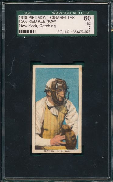 1909-1911 T206 Kleinow, NY, Catching, Piedmont Cigarettes SGC 60