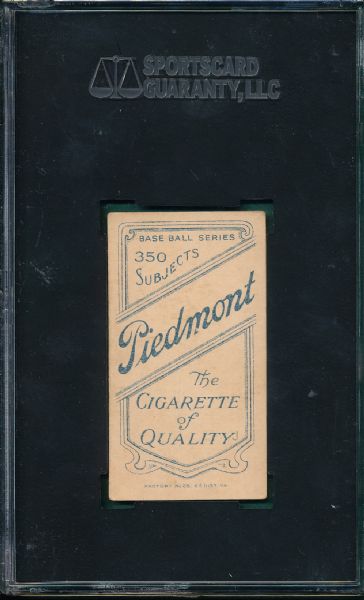 1909-1911 T206 Wilhelm, Bat, Piedmont Cigarettes SGC 60