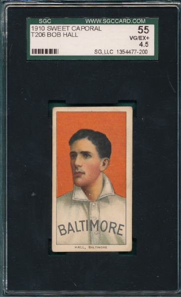 1909-1911 T206 Hall Sweet Caporal Cigarettes SGC 55