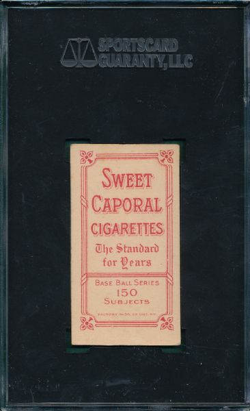 1909-1911 T206 Herzog, NY, Sweet Caporal Cigarettes SGC Authentic