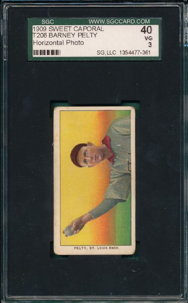 1909-1911 T206 Pelty, Horizontal, Sweet Caporal Cigarettes SGC 40