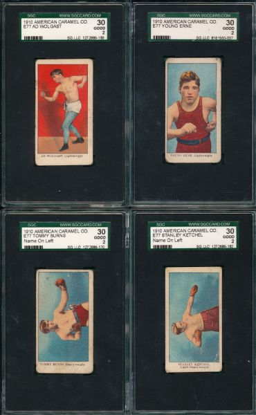 1910 E77 Boxing Lot of (6) W/ Porky Flynn American Caramel Co SGC