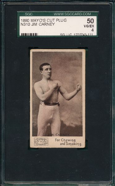 1890s N310 Boxing Jim Carney Mayo's Cut Plug SGC 50