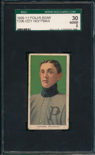 1909-1911 T206 Hoffman, Izzy, Polar Bear Tobacco SGC 30