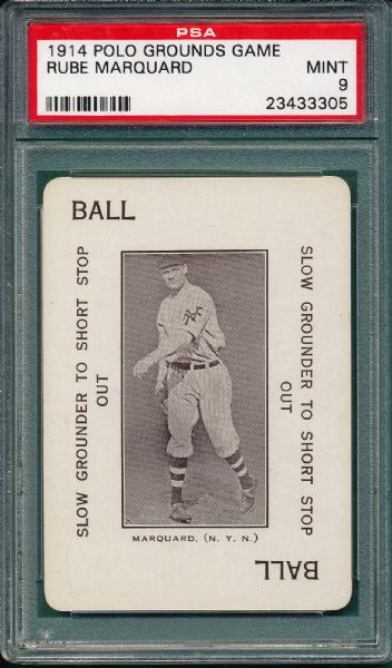1914 Polo Grounds Game Rube Marquard PSA 9