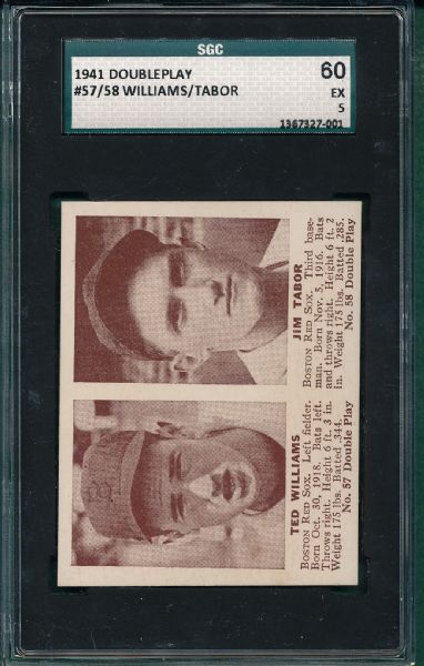 1941 Double Play #57/58 Ted Williams SGC 60 