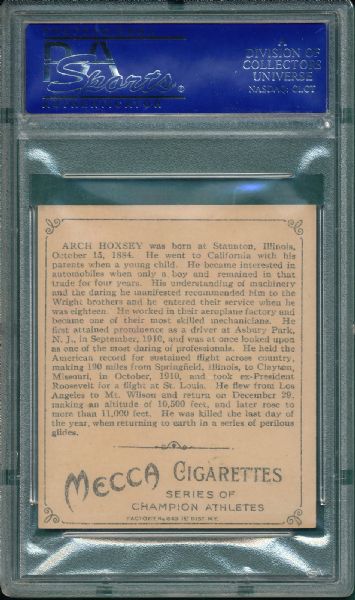 1910 T218 Arch Hoxsey Mecca Cigarettes PSA 8 *Highest Graded*