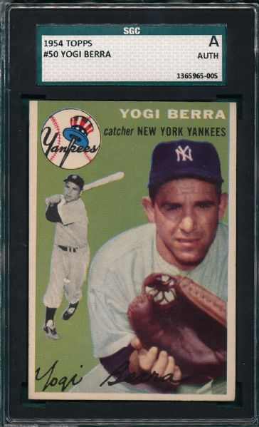1954 Topps #50 Yogi Berra SGC Authentic