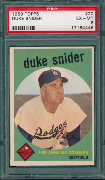 1958 Topps #20 Duke Snider PSA 6