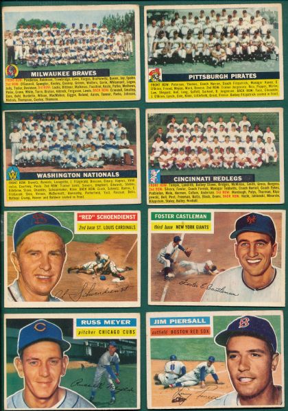 1956 Topps Lot of (16) W/ Braves Team