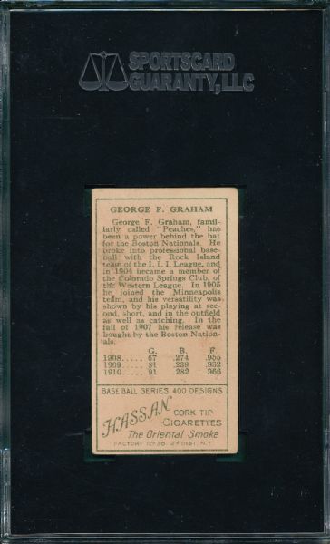 1911 T205 Graham, Cubs, Hassan Cigarettes SGC 40 *SP*