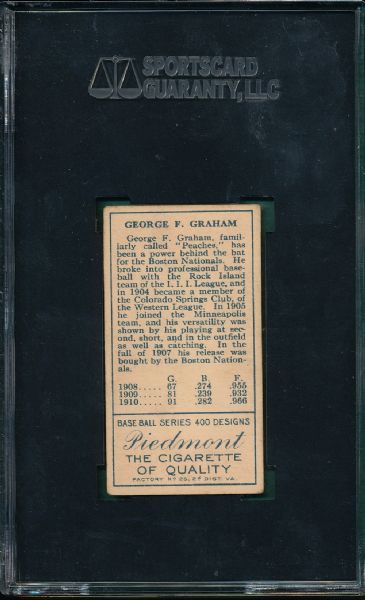 1911 T205 Graham, Rustlers, Piedmont Cigarettes SGC 40 