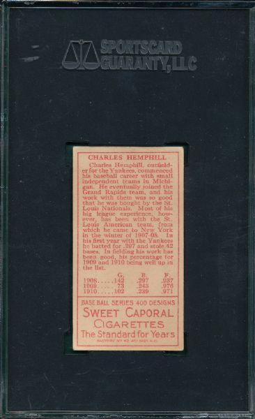 1911 T205 Hemphill Sweet Caporal Cigarettes SGC 40 *Presents Better*